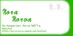 nora morva business card